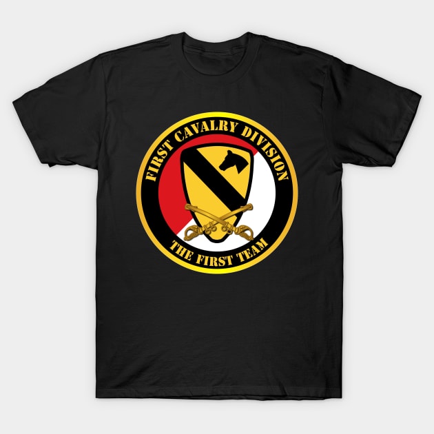 1st Cavalry Div -Red White - The First Team T-Shirt by twix123844